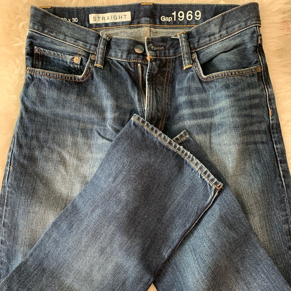 Gap 1969 mid rise straight dark wash 29x30
